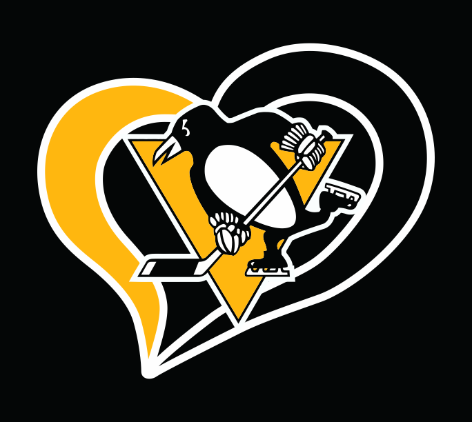 Pittsburgh Penguins Heart Logo iron on paper